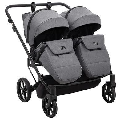 Коляска 2 в 1 для двойни Adamex Leo Duo Tip TК-57 Graphite