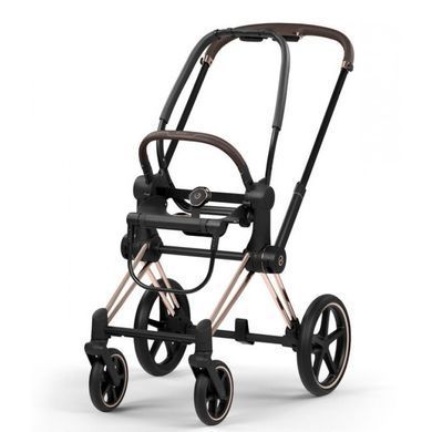 Коляска 2в1 Cybex Priam Style Collection 5.0 Cozy Beige шасси Rosegold с реверсивным блоком, большие колеса, ремни безопасности One Pull, складывание люльки с шасси