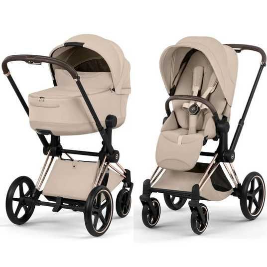 Коляска 2в1 Cybex Priam Style Collection 5.0 Cozy Beige шасі