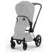 Коляска 2в1 Cybex Priam Style Collection 5.0 Cozy Beige шасси Rosegold с реверсивным блоком, большие колеса, ремни безопасности One Pull, складывание люльки с шасси