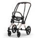 Коляска 2в1 Cybex Priam Style Collection 5.0 Cozy Beige шасси Rosegold с реверсивным блоком, большие колеса, ремни безопасности One Pull, складывание люльки с шасси