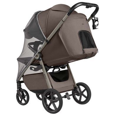 Прогулянкова коляска Carrello Bravo Lite Deluxe CRL-5529 Derby Brown великі колеса, легке складання, з LED підсвідкою