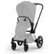 Коляска 2в1 Cybex Priam Style Collection 5.0 Cozy Beige шасі Chrome з реверсивним блоком, великі колеса, ремені безпеки One Pull, складання люльки з шасі