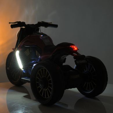 Дитячий електромотоцикл Bambi Racer M 5048EL-1 чорно-білий з акумулятором, 2 мотори, передні та задні фари зі світлом, музика