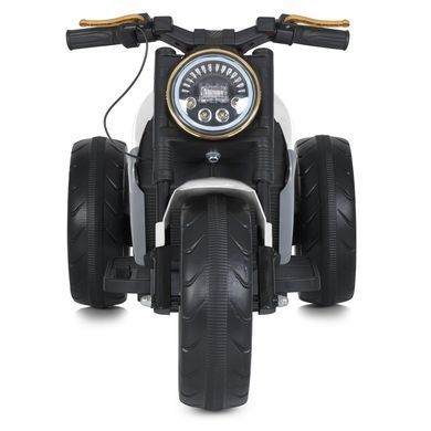 Дитячий електромотоцикл Bambi Racer M 5048EL-1 чорно-білий з акумулятором, 2 мотори, передні та задні фари зі світлом, музика