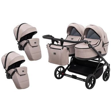 Коляска 2 в 1 для двойни Adamex Leo Duo Tip TK-72 Capuchino
