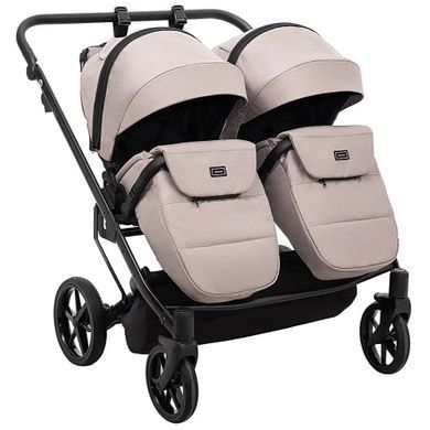 Коляска 2 в 1 для двойни Adamex Leo Duo Tip TK-72 Capuchino