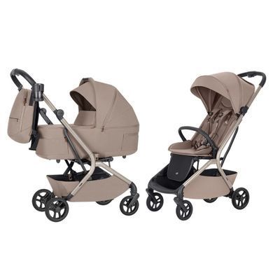 Коляска 2в1 CARRELLO Magia 2.0 CRL-6655 Spice Beige для подорожей, у літак, люлька складається разом із шасі