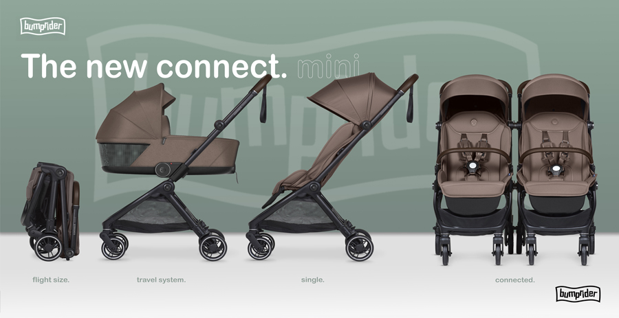Прогулочная коляска Bumprider Connect mini премиального качества с трансформацией в коляску для двойни